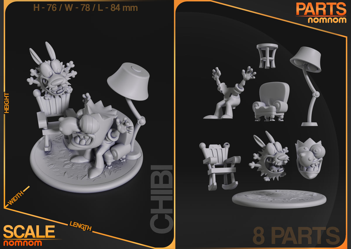Parts breakdown image showing individual components and assembly layout for Brave Heart figure.