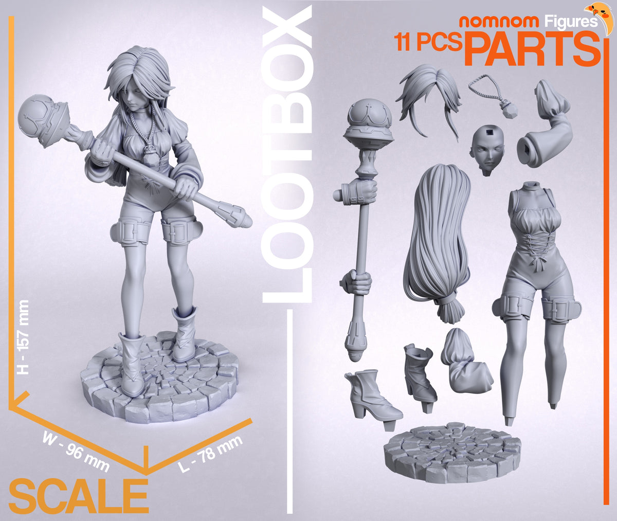 Parts breakdown image showing individual components and assembly layout for Garnet Til Alexandros figure.