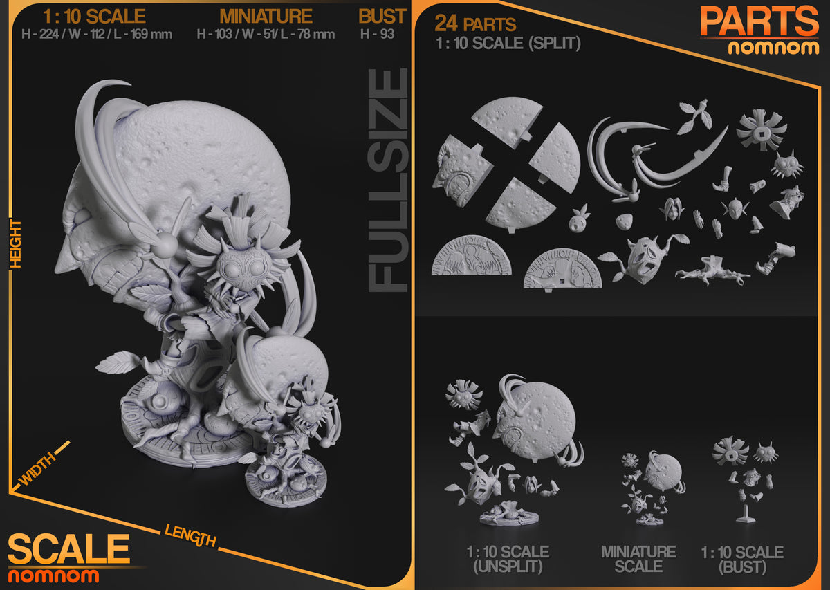 Unpainted resin figure parts for mischievous forest imp from Tales of Daelz are arranged with base pieces.