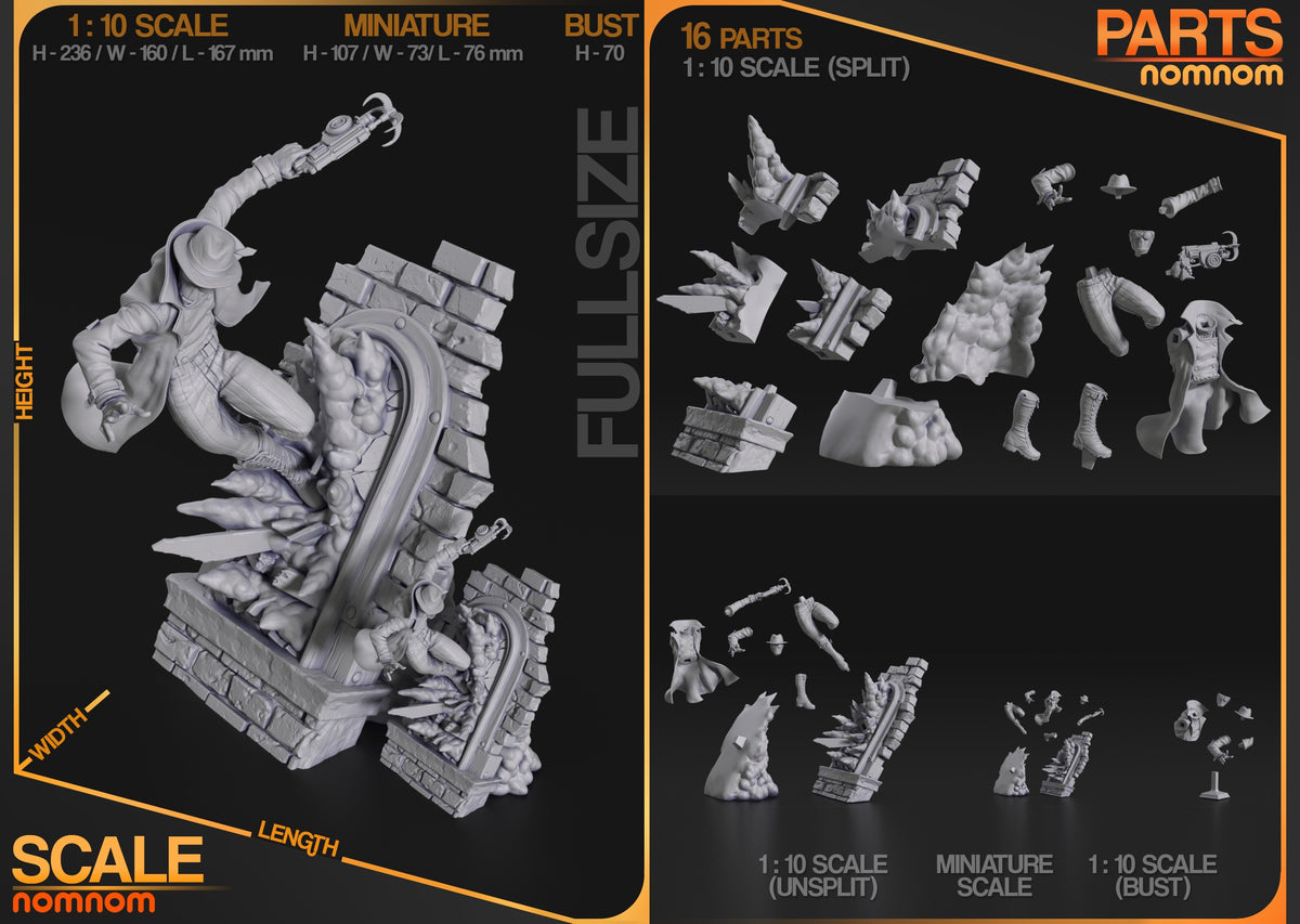 Parts breakdown for Masked Vigilante from Spiderman: individual components and assembly layout of the figure.