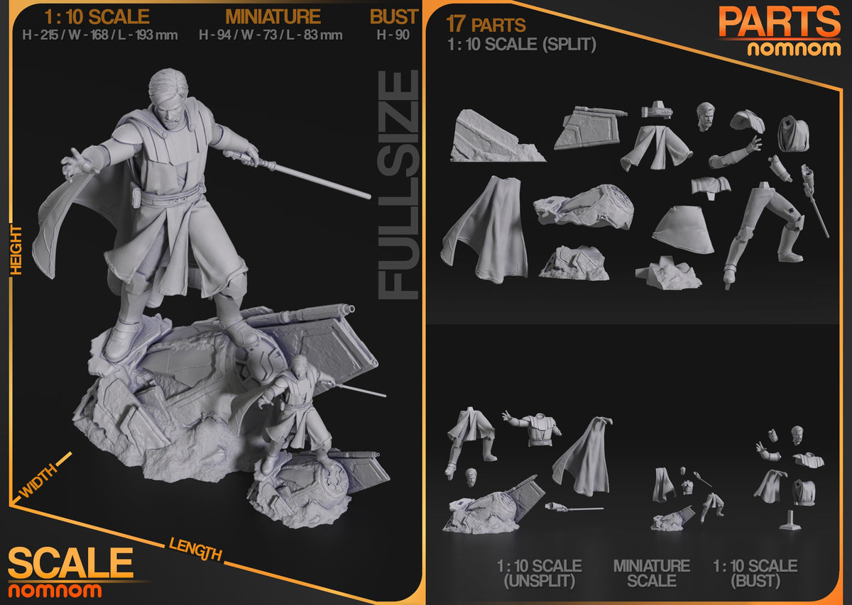 Desert Sage from Galaxy Wars is shown as an unpainted resin figure in 17 separated parts.