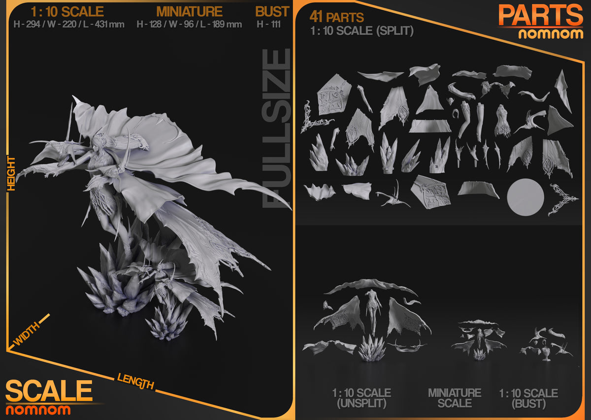Parts breakdown image showing individual components and assembly layout for Shiva figure.