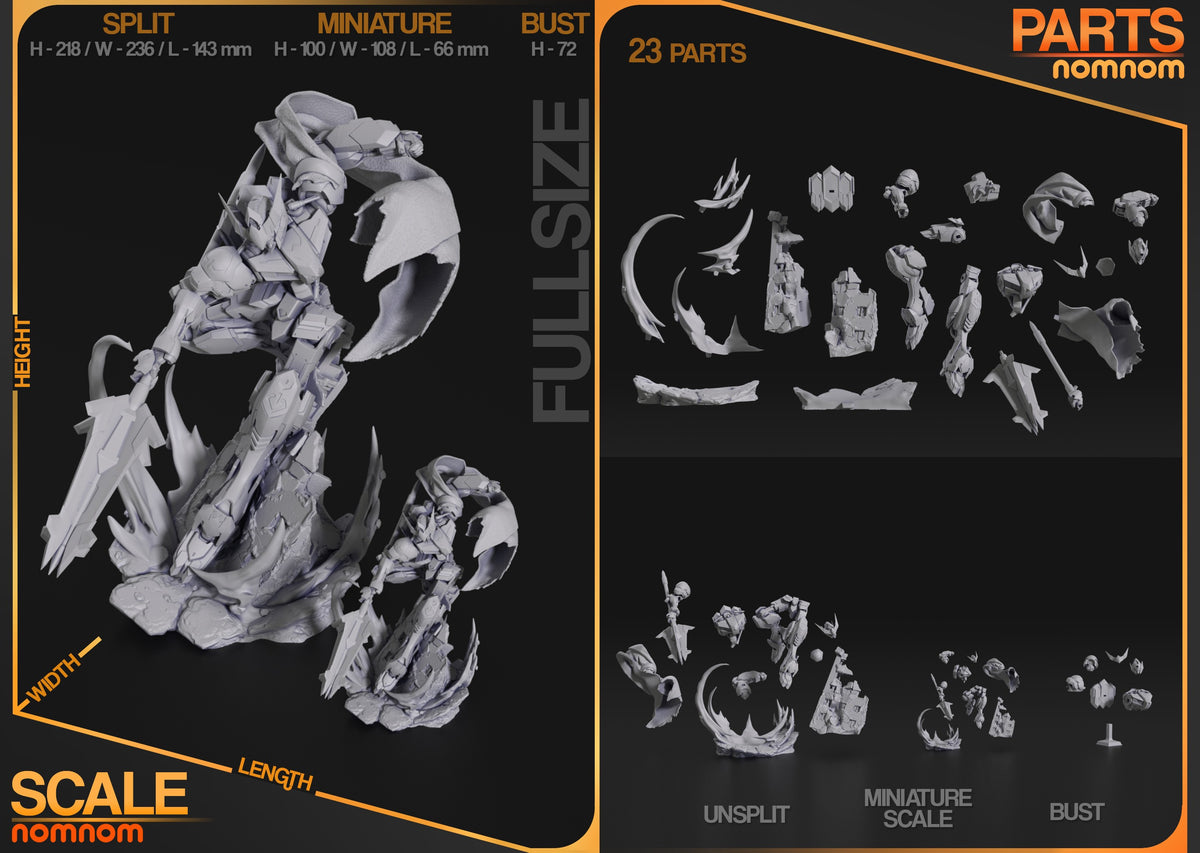 Parts breakdown for Warwolf Frame from Starframe Vanguard: individual components and assembly layout of the figure.