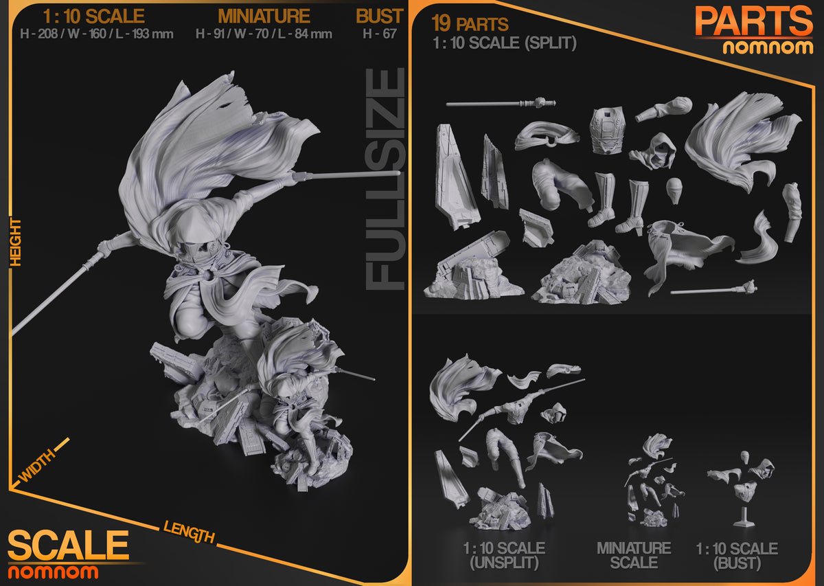 Parts breakdown image showing individual components and assembly layout for Masked Revenant figure.