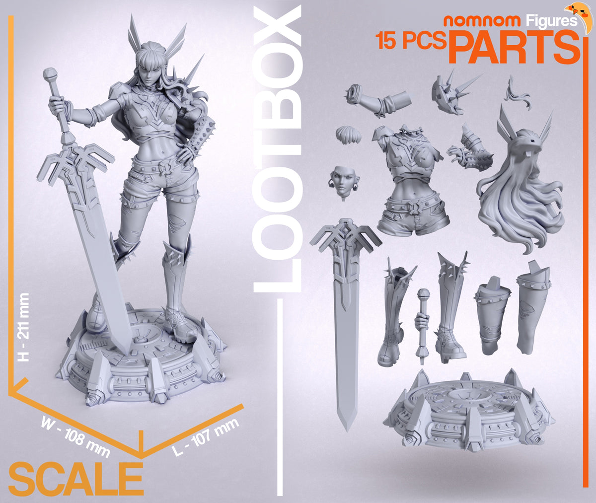 Parts breakdown image showing individual components and assembly layout for Mystic Guardian figure.