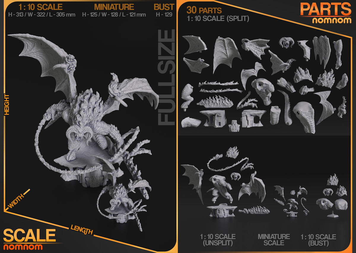 Parts breakdown image showing individual components and assembly layout for Balrog figure.