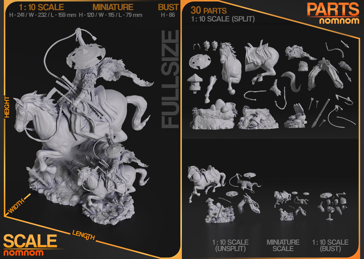 Parts breakdown image showing individual components and assembly layout for Celestial Spirit figure.