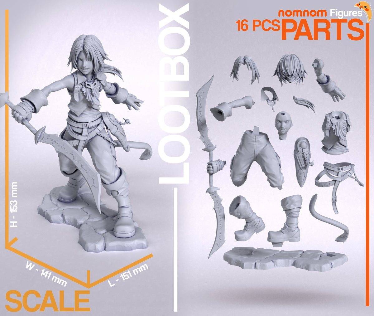 Parts breakdown image showing individual components and assembly layout for Zidane Tribal figure.