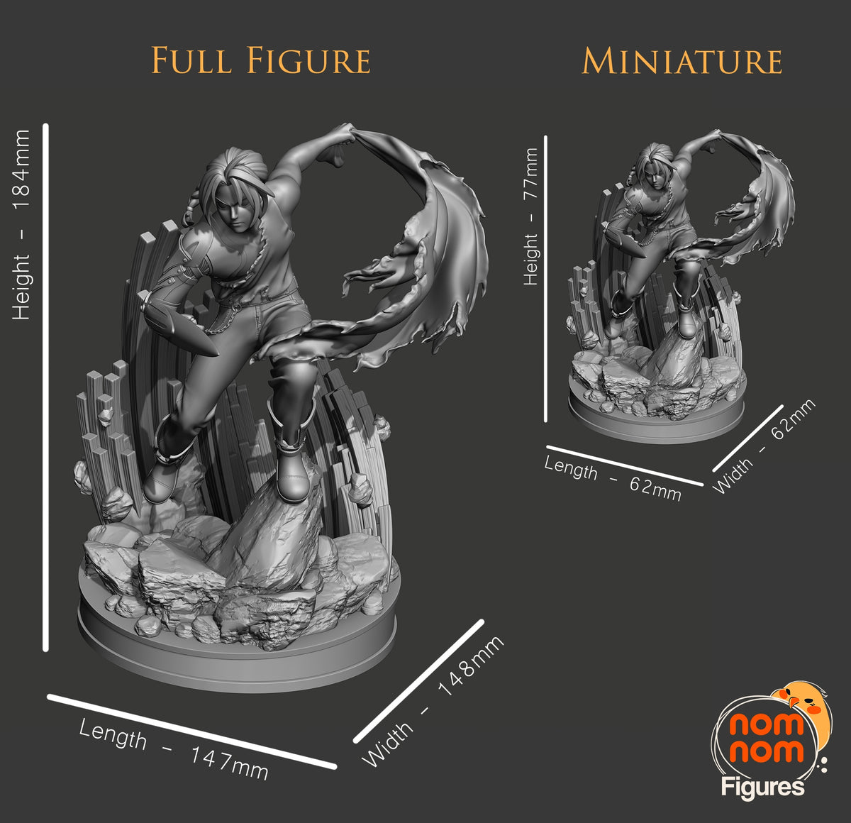 Edward Elric from Fullmetal Alchemist is an unpainted resin figure posed mid-leap on a rocky base.