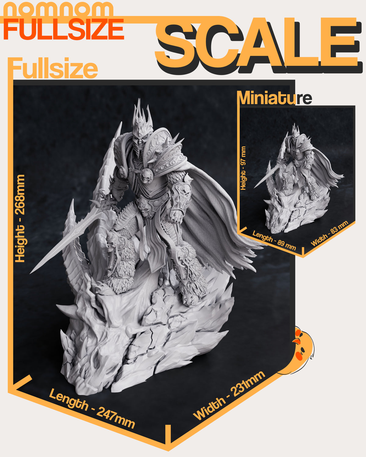 Size comparison image showing height and scale reference for Arthos figure.