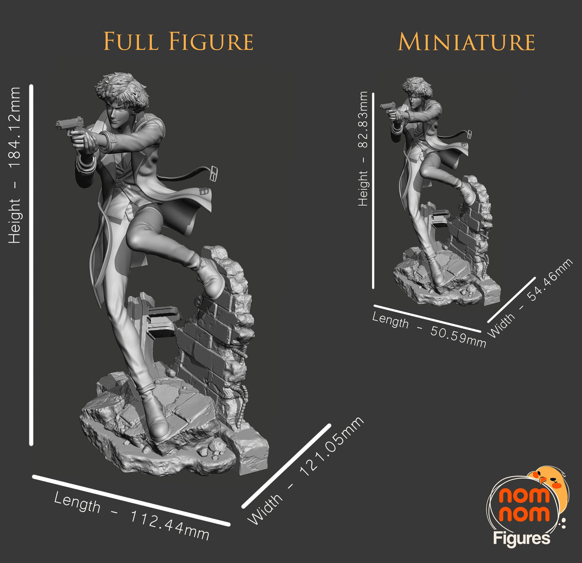Size comparison image showing height and scale reference for Bounty Hunter figure.