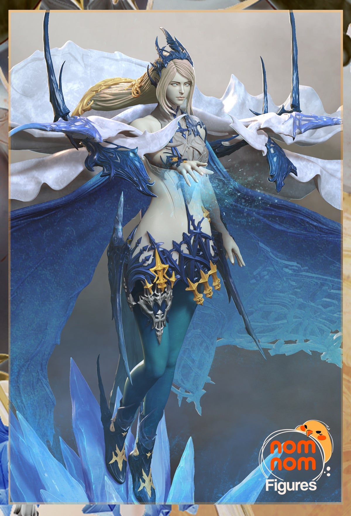 Fully painted sample of Shiva from Final Fable by Nomnom, showing intended final look for display reference.