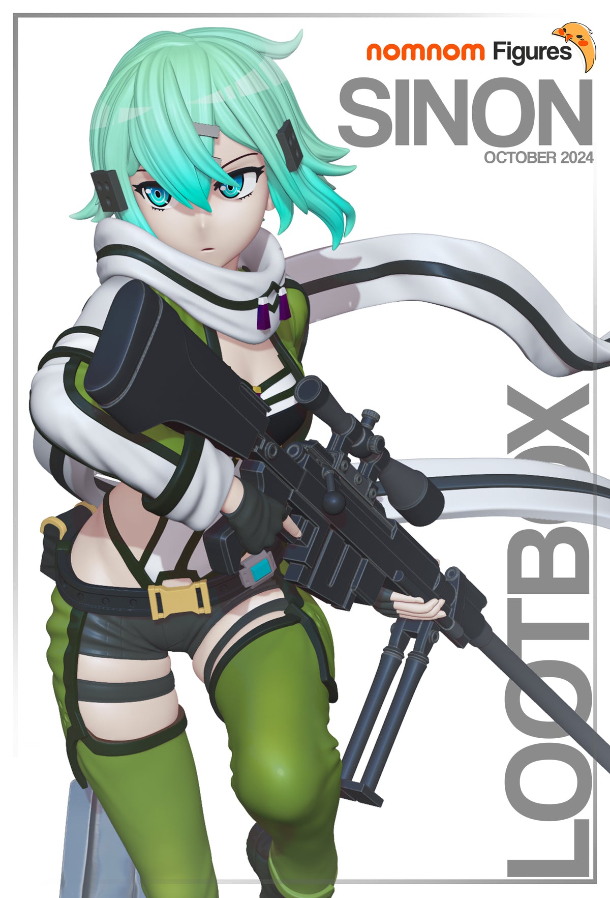 Fully painted sample of Azure Sniper Huntress from Blade Web Odyssey by Nomnom, showing intended final look for display reference.