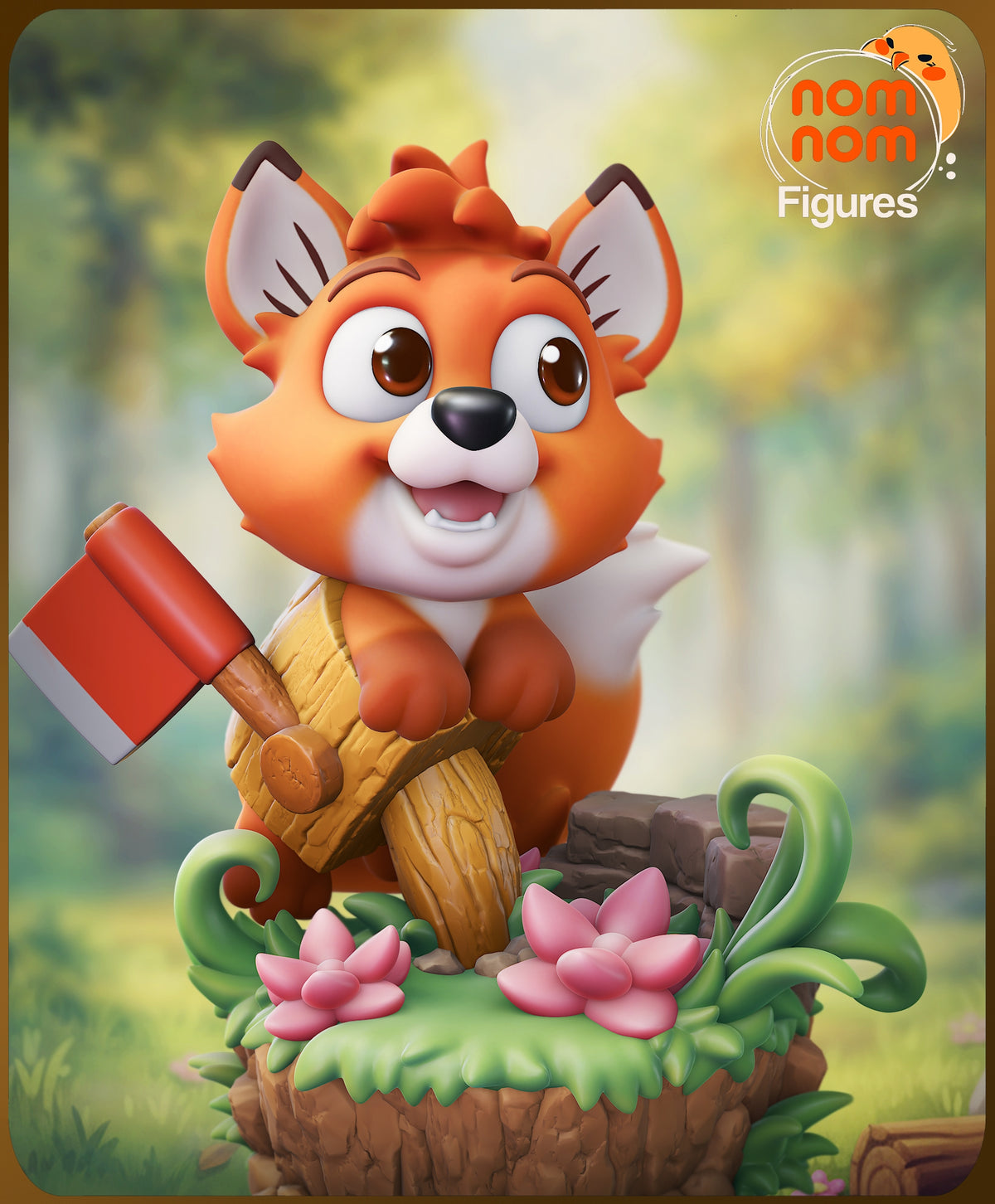 Fully painted sample of Rusty Fox Pup from Forest Friends Tale by Nomnom, showing intended final look for display reference.
