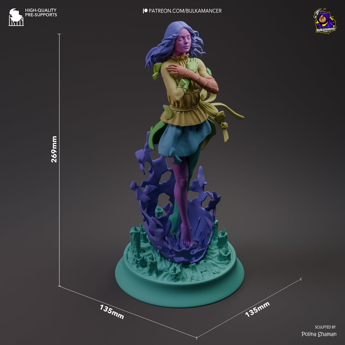Tomorrow resin figure from Death Stranding, painted and fully assembled, shown at 269mm height with 135mm square base, sculpted by Polina Shamah.