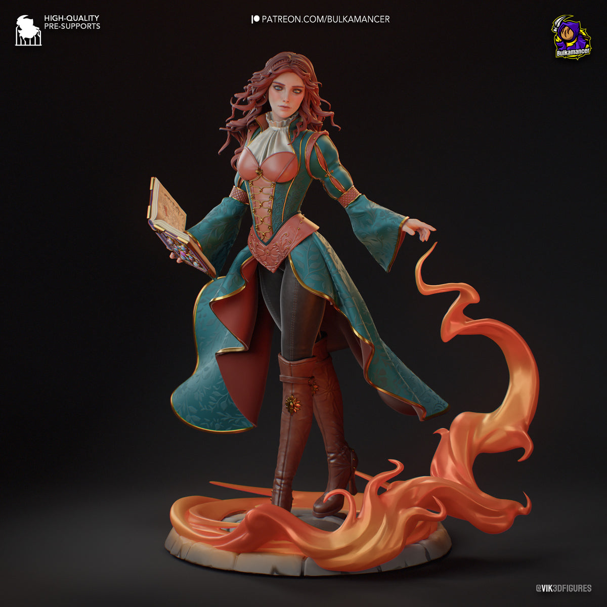 Fully painted sample of Triss Merigold from Monster Hunter Geraldo by Bulkamancer, showing intended final look for display reference.
