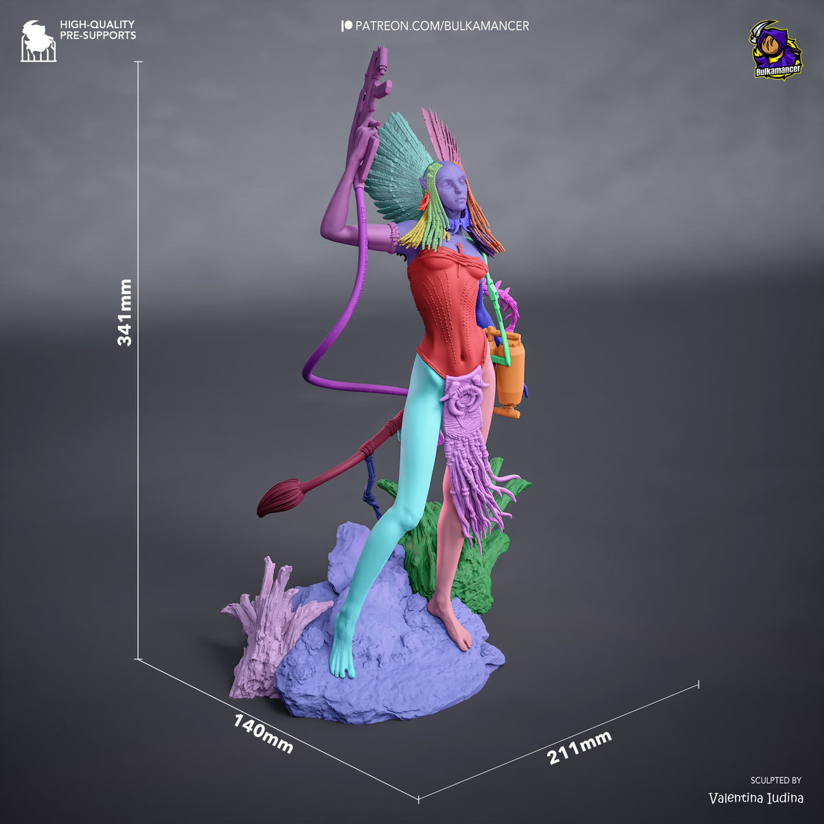Iron Sentinel from The Last Windshaper resin figure is unpainted, with raised bow and sculpted base, 341mm tall.