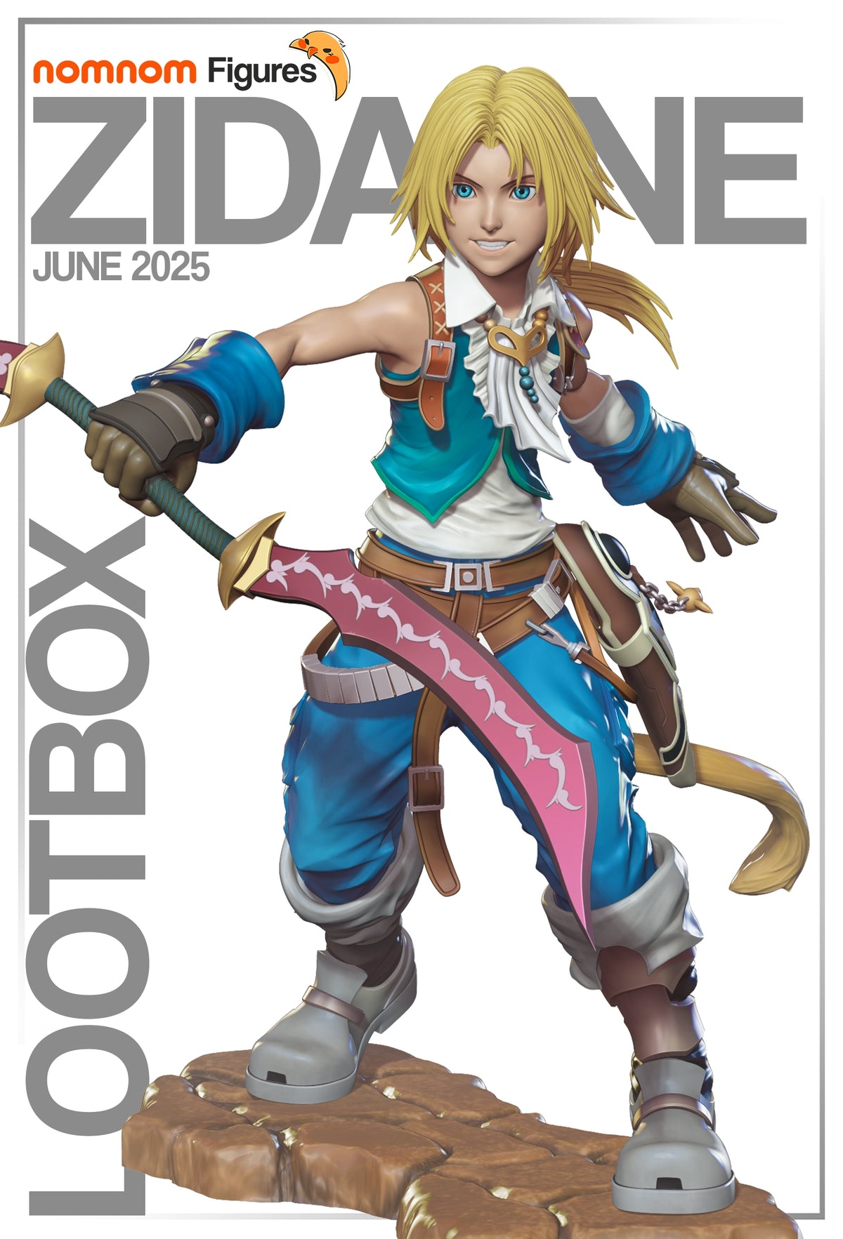 Fully painted sample of Zidane Tribal from Final Fable by Nomnom, showing intended final look for display reference.