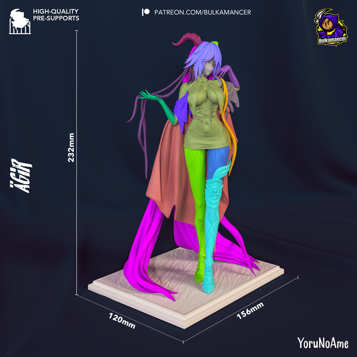 Agir from Azur Lane 2 is a painted resin figure in a three-quarter standing pose on a sculpted base.
