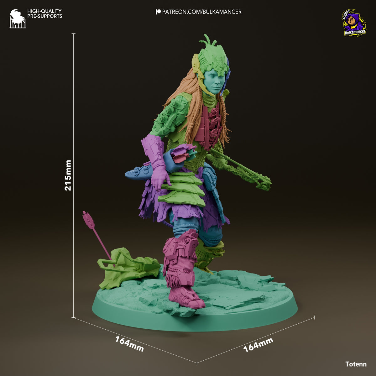 Aloy from Horizon resin figure is unpainted, posed three-quarter on a sculpted base, 215mm tall.