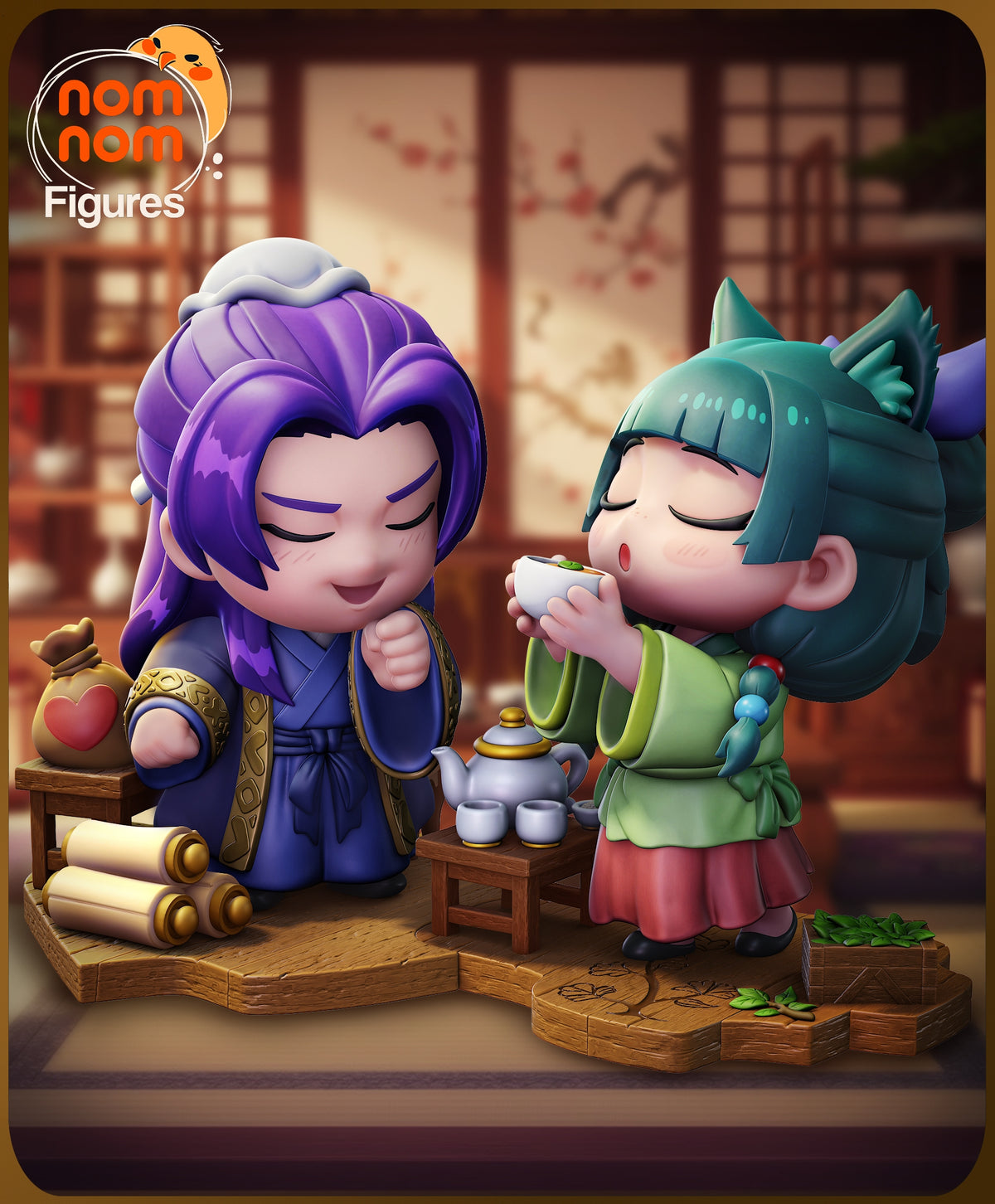 Fully painted sample of Jinshi and Maomao from The Apothecary Diaries by Nomnom, showing intended final look for display reference.