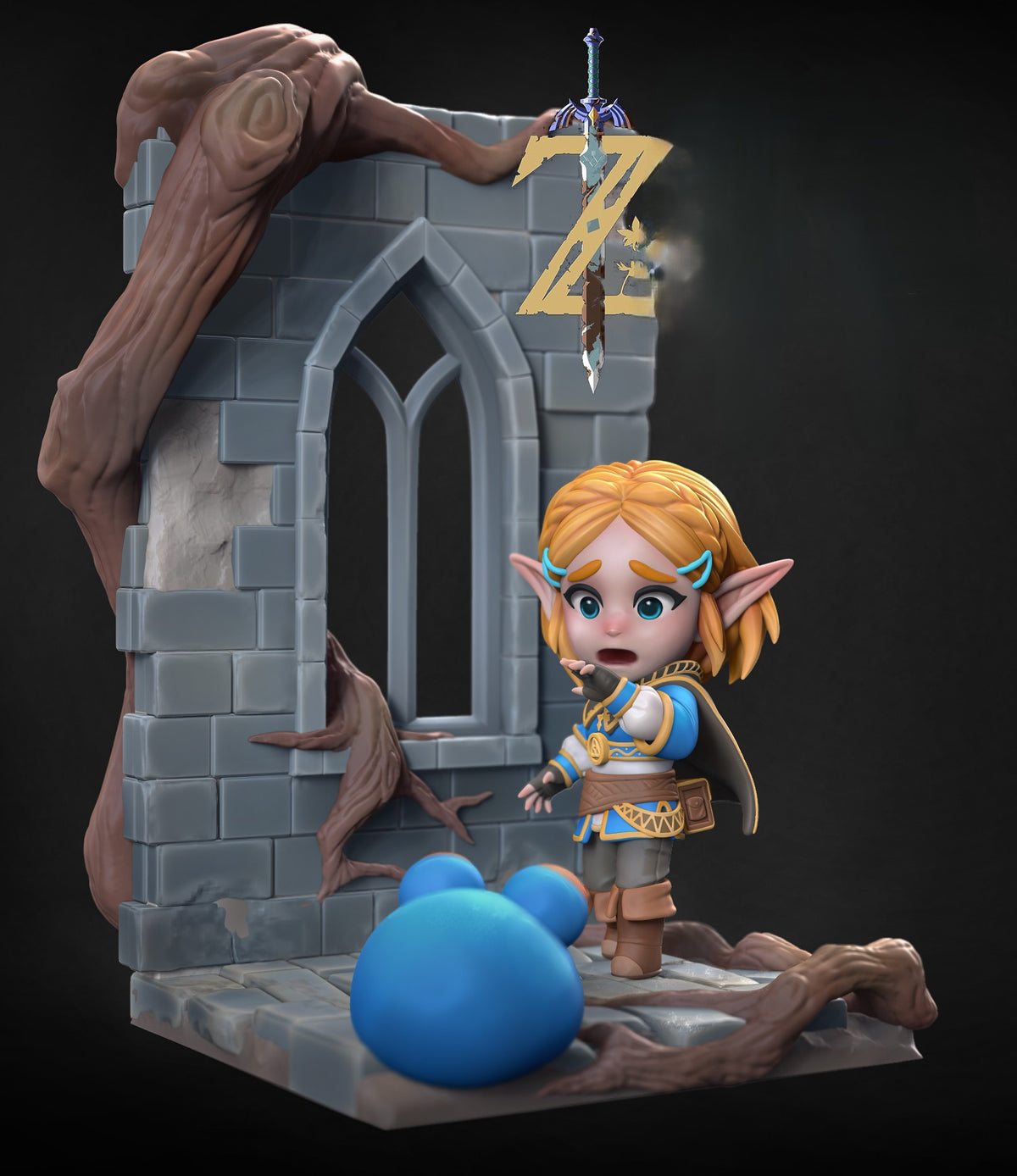 Fully painted sample of Queen Zalde from Tales of Daelz by Nomnom, showing intended final look for display reference.