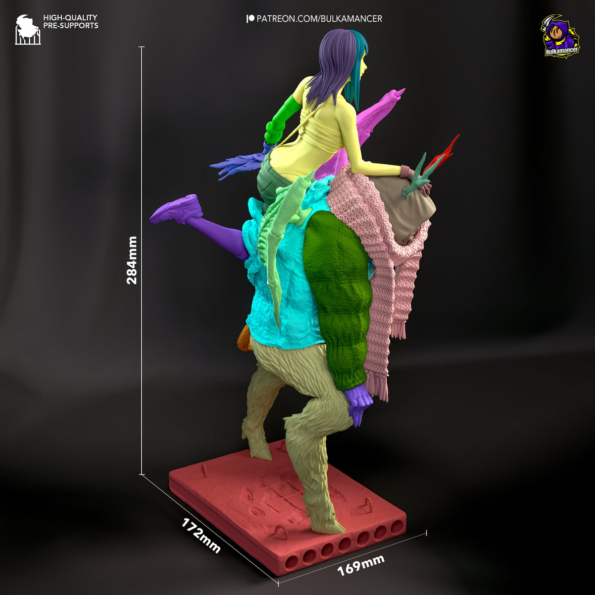Haru from Dorohedoro resin figure shown from the rear at 284mm tall on a sculpted base.