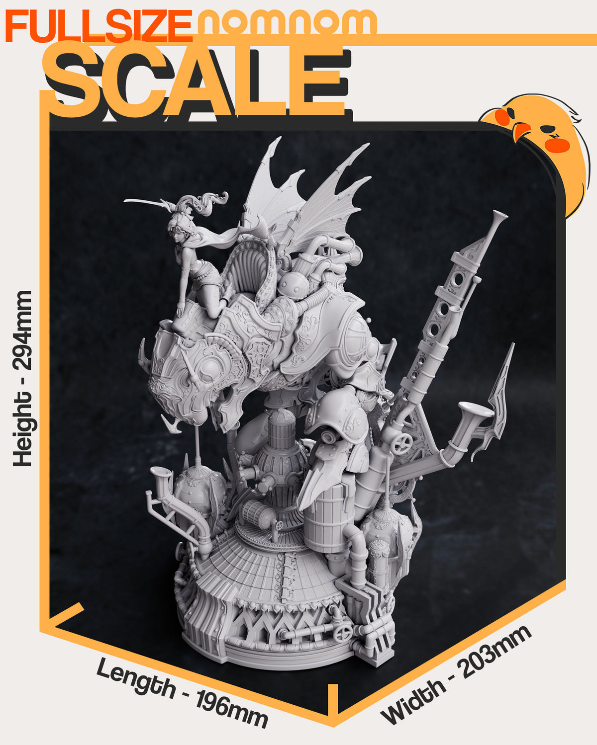 Size comparison image showing height and scale reference for Terra figure.