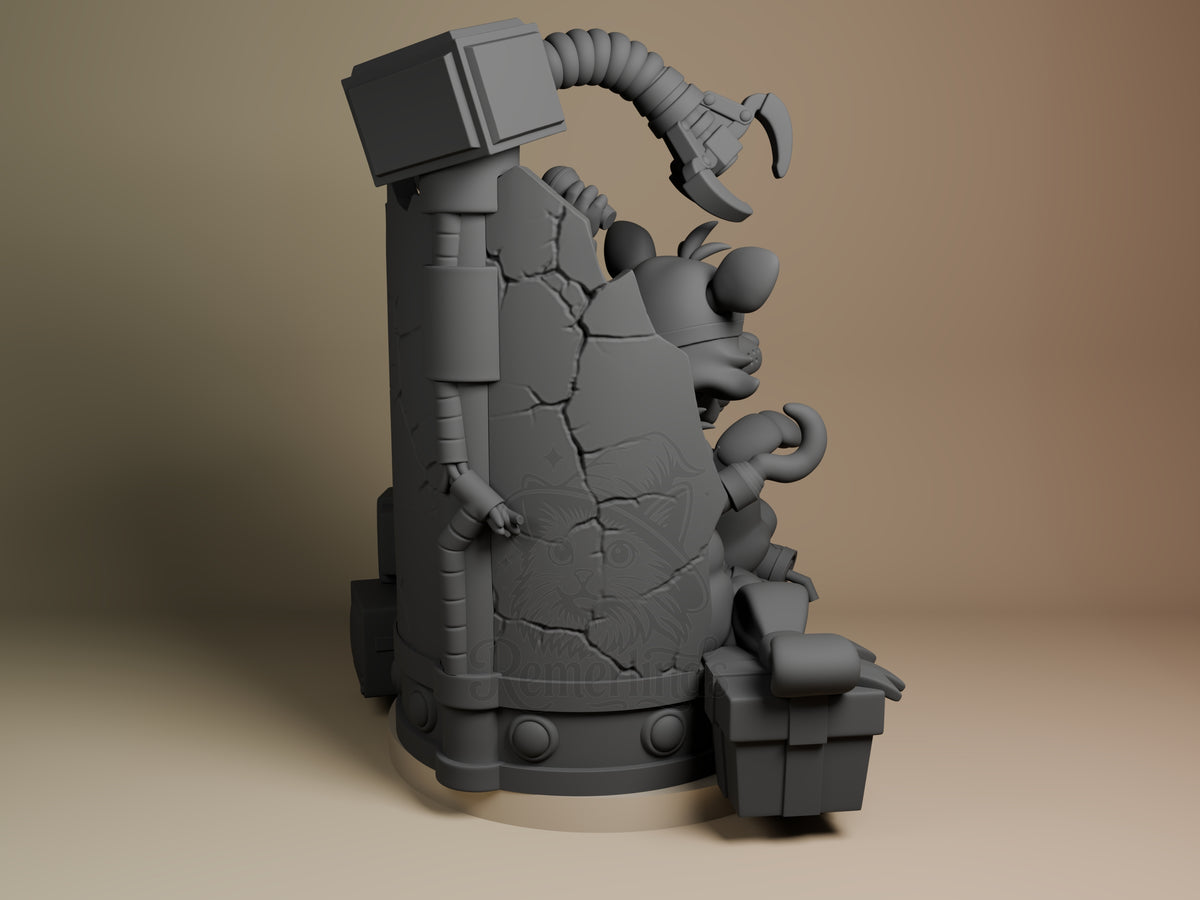 Rear view showing cloak, back armor, or base sculpt detail.