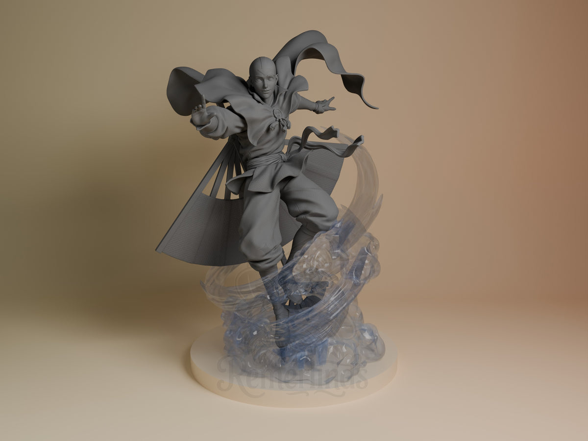 Galeborn from Avatar: The Last Airbender is an unpainted resin figure posed over a wind base.