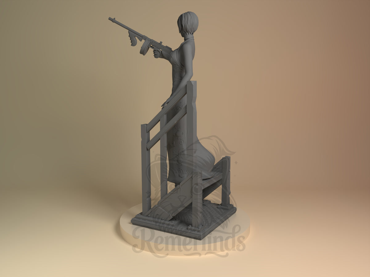 Left side angle showing gesture, weapon, or outfit detail.