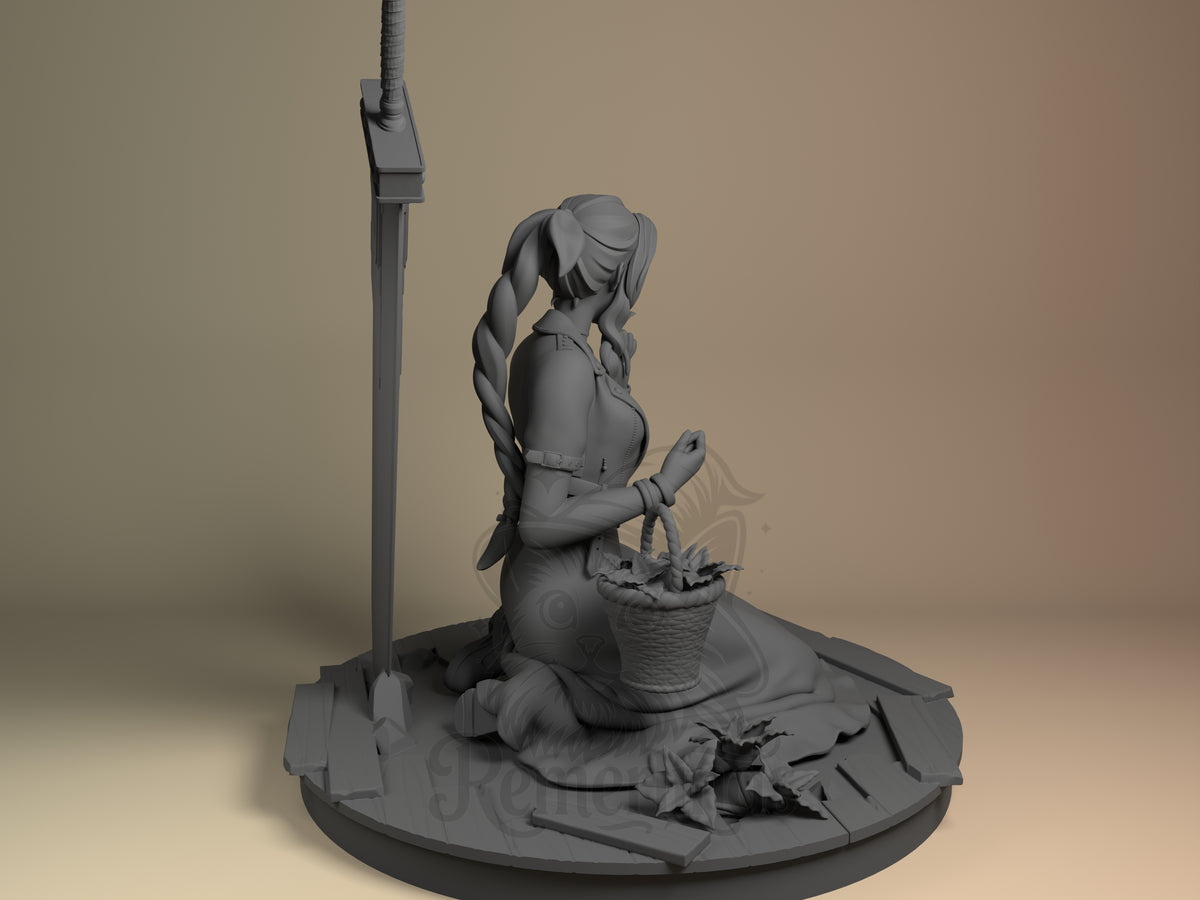 Rear view showing cloak, back armor, or base sculpt detail.