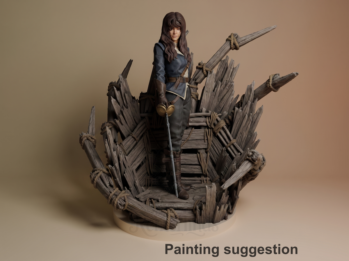 Alicia Expedition 33 3D printed resin figure by Nomnom, colored view.