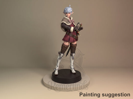 Alisaie Leveilleur Final Fable 3D printed resin figure by Nomnom, colored view.