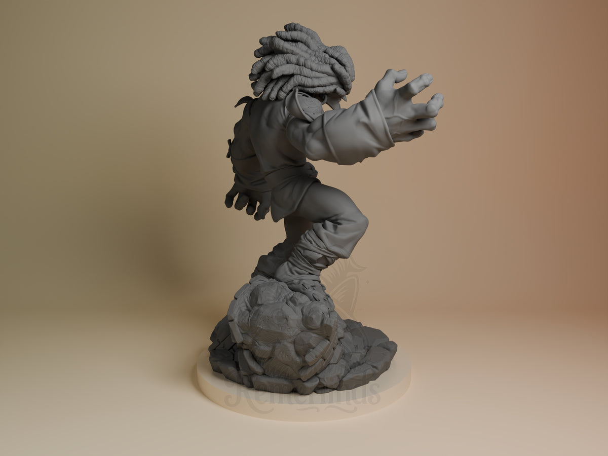 Right side angle highlighting notable pose or armor/prop feature.
