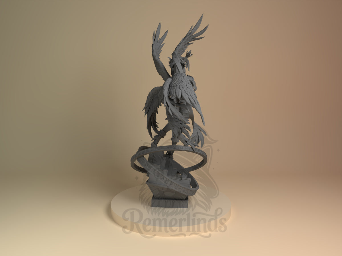 Rear view showing cloak, back armor, or base sculpt detail.