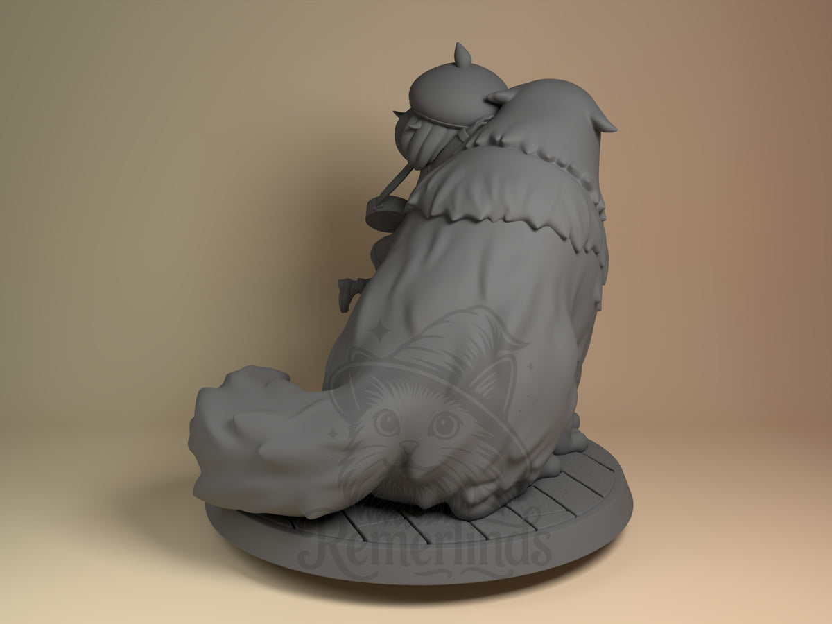 Rear view showing cloak, back armor, or base sculpt detail.