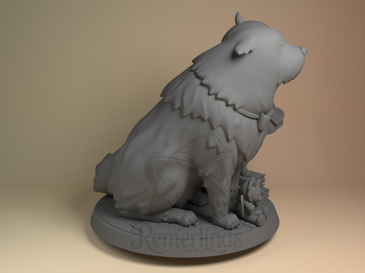 Right side angle highlighting notable pose or armor/prop feature.