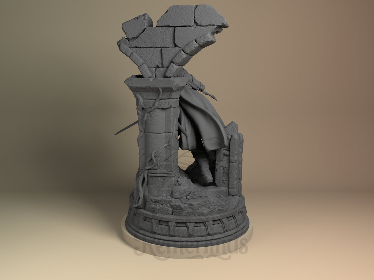 Left side angle showing gesture, weapon, or outfit detail.