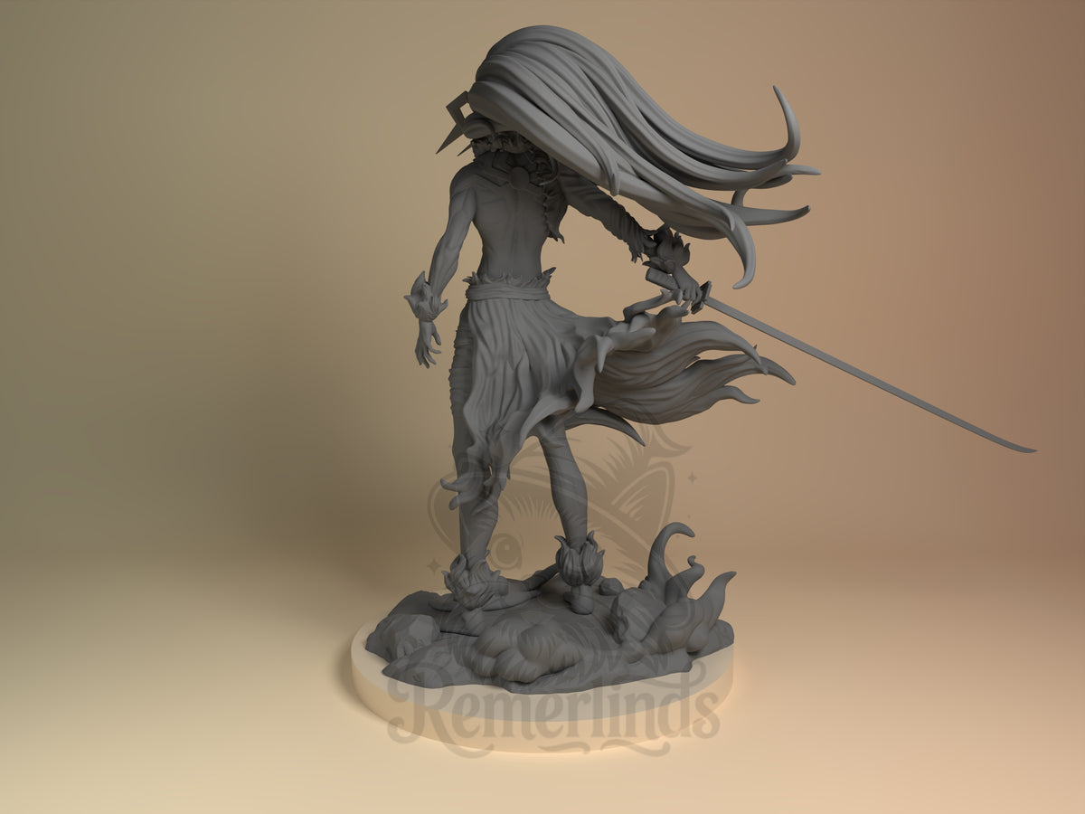 Left side angle showing gesture, weapon, or outfit detail.
