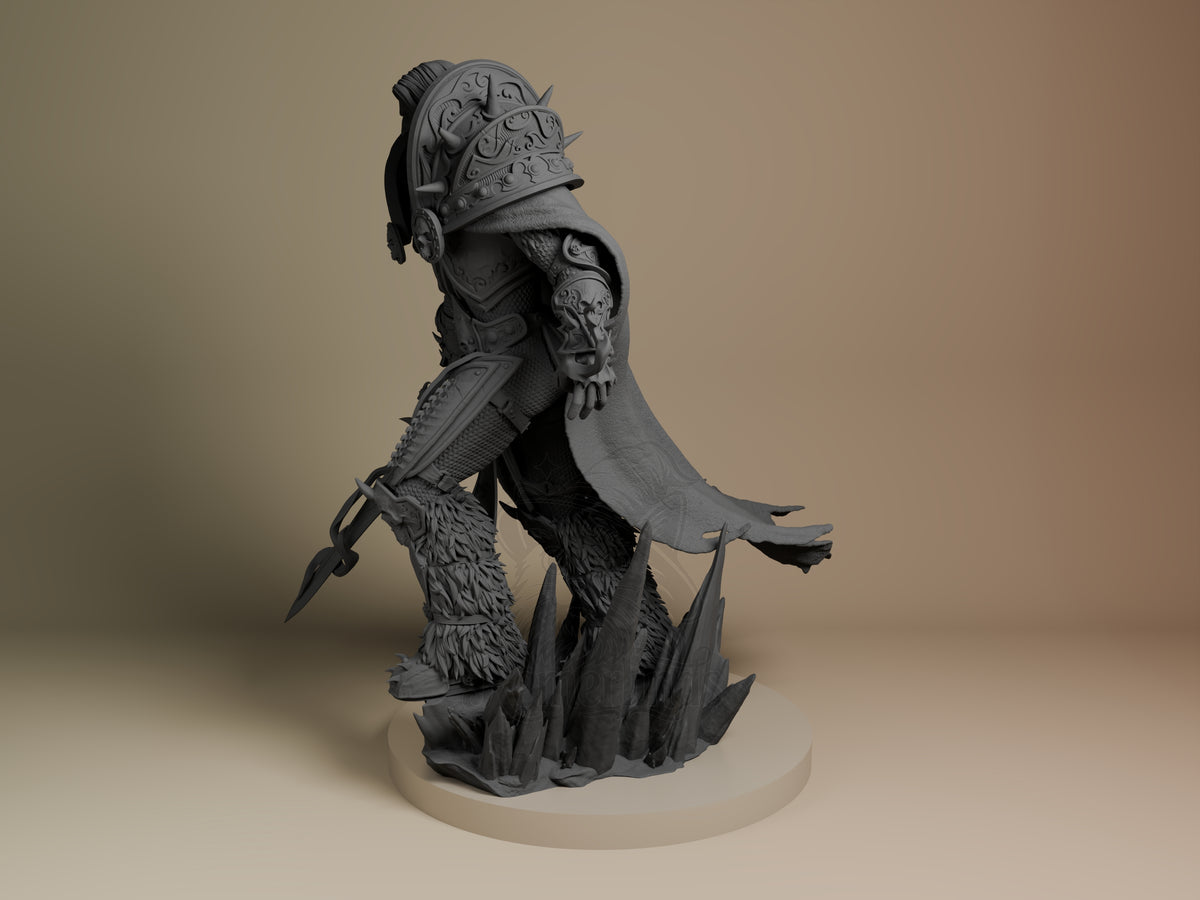 Arthos World of War Realms 3D printed resin figure by Bulkamancer, angled view showing dimensional details.