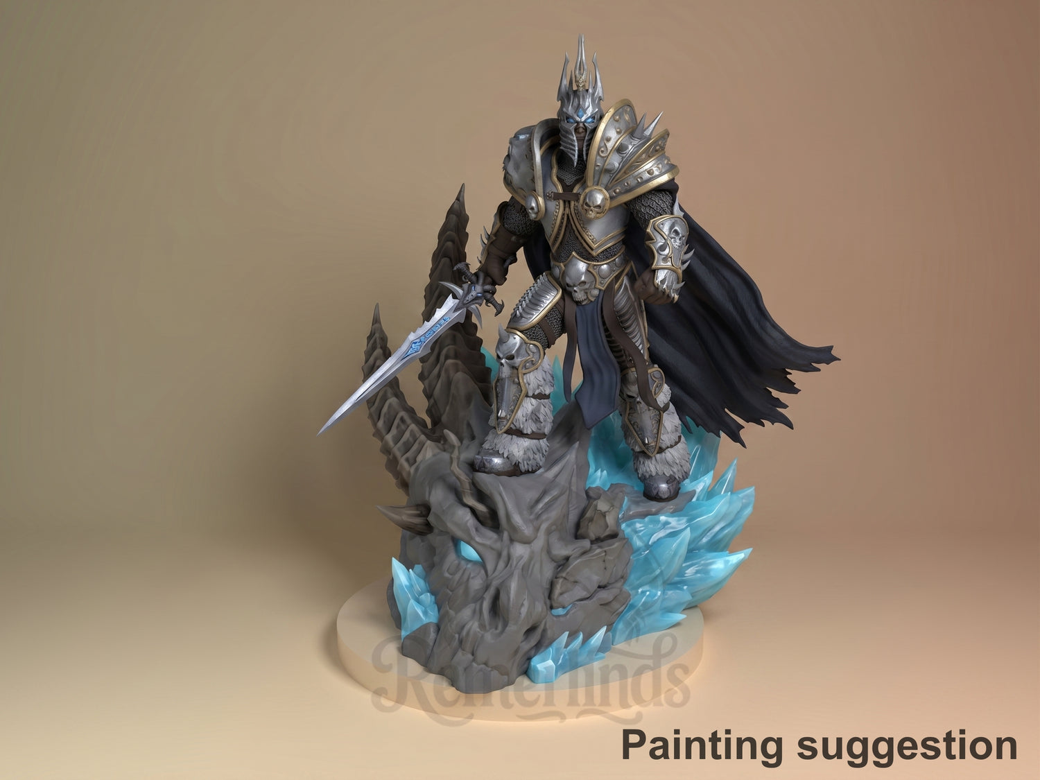 Arthos World of War Realms 3D printed resin figure by Nomnom, colored view.