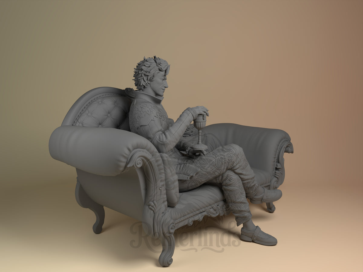 Right side angle highlighting notable pose or armor/prop feature.