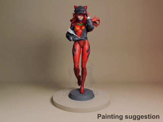 Astra Langley Mecha Awakening 3D printed resin figure by Nomnom, colored view.
