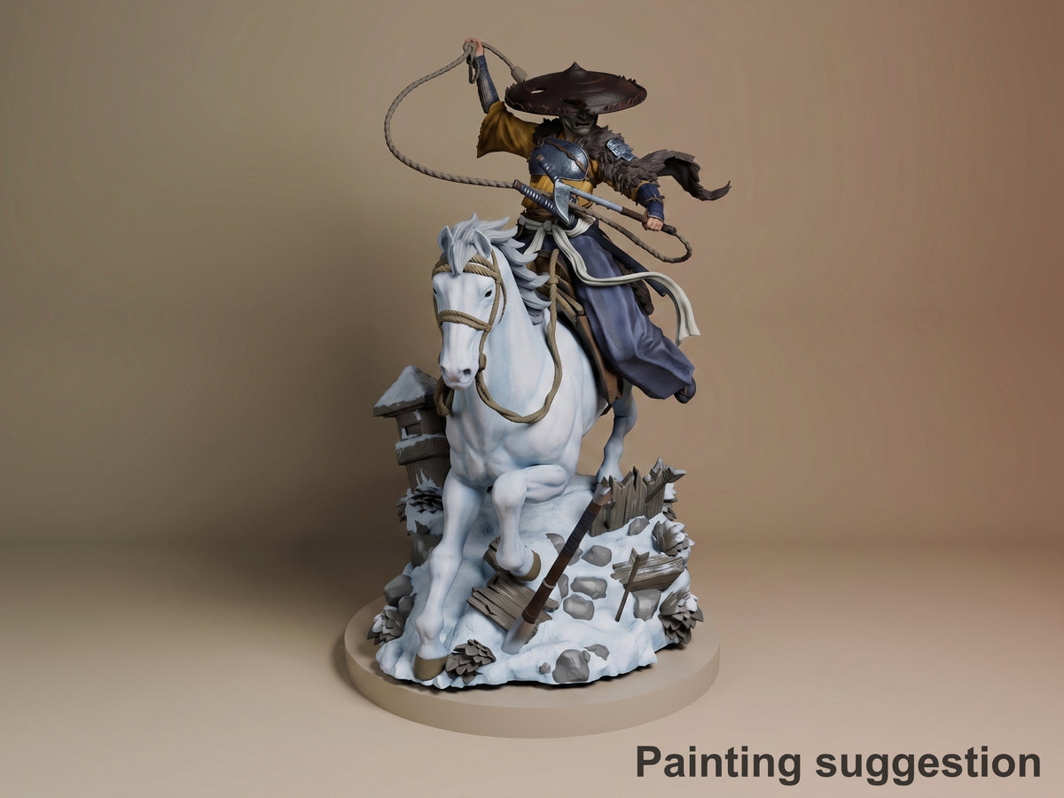 Celestial Spirit Phantom Guardian 3D printed resin figure by Nomnom, colored view.