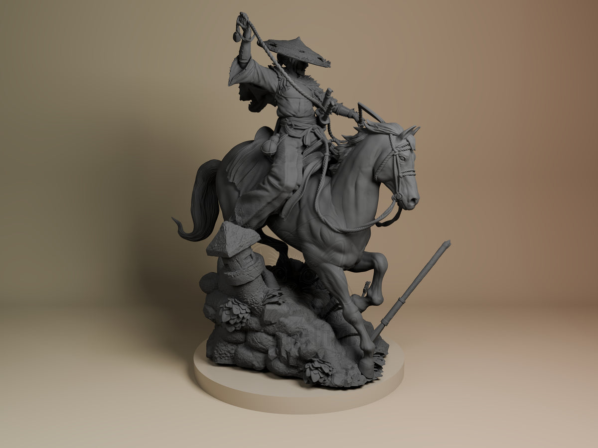 Right side angle highlighting notable pose or armor/prop feature.