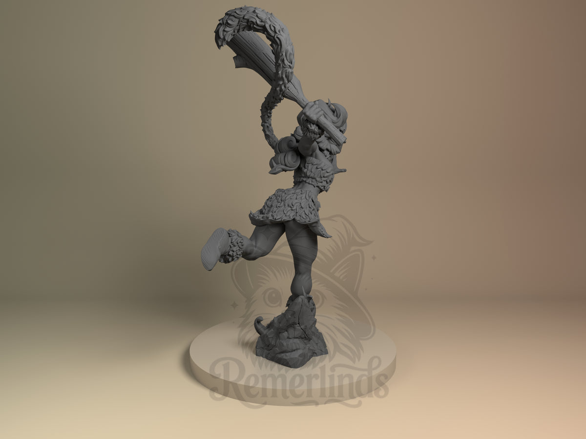 Rear view showing cloak, back armor, or base sculpt detail.