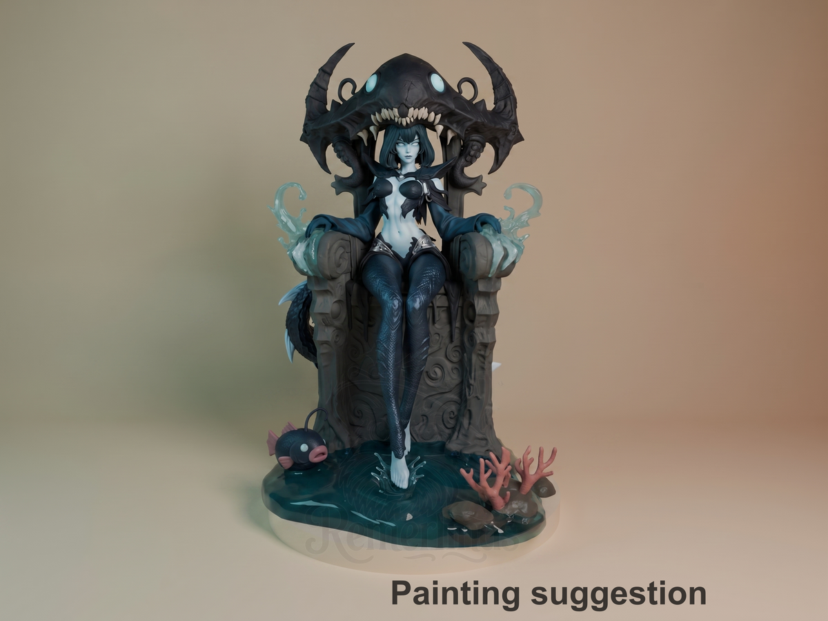 Azashara World of Warcraft 3D printed resin figure by CA3D Studios, colored view.