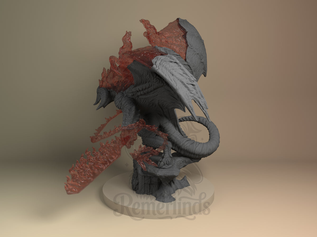 Balrog Legendary Ring Saga 3D printed resin figure by Nomnom, angled view showing dimensional details.