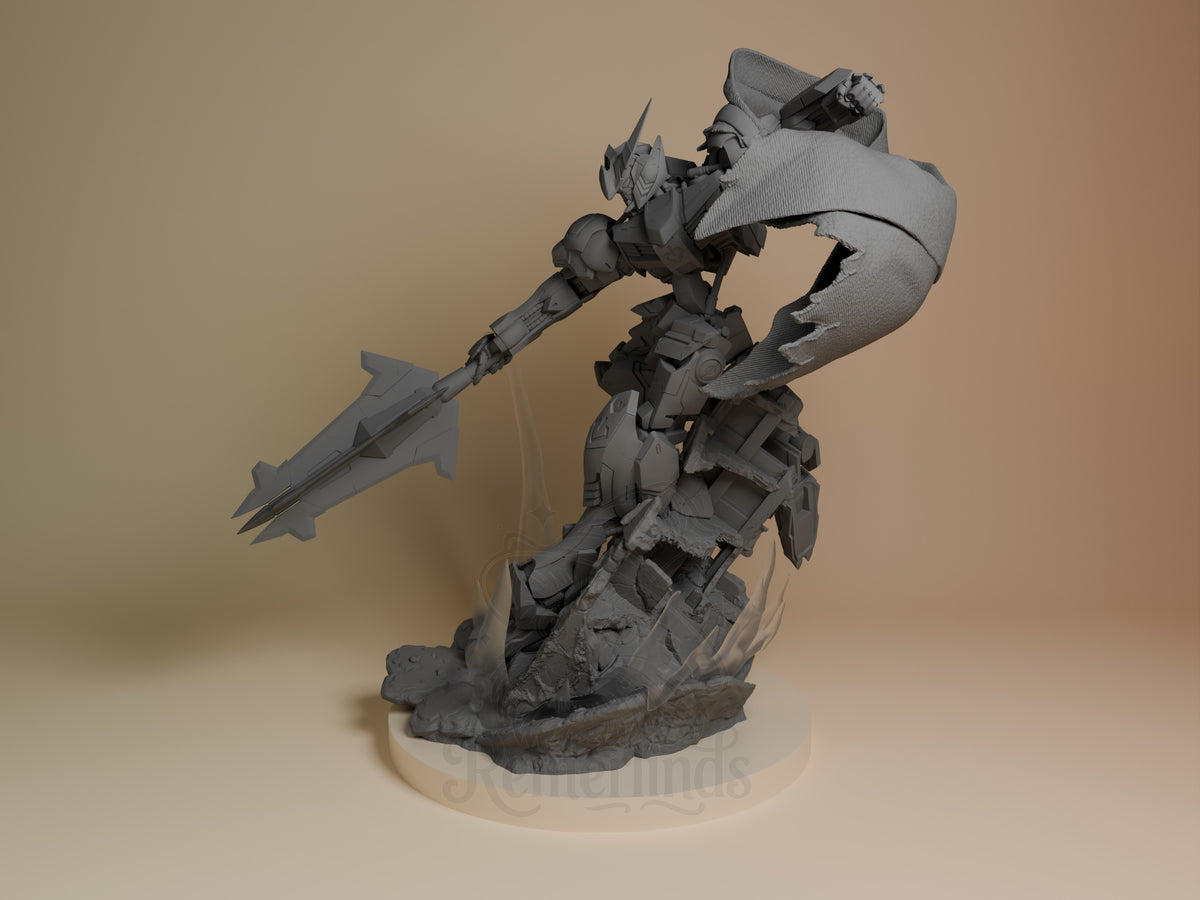 Warwolf Frame Starframe Vanguard 3D printed resin figure by Nomnom, angled view showing dimensional detail.